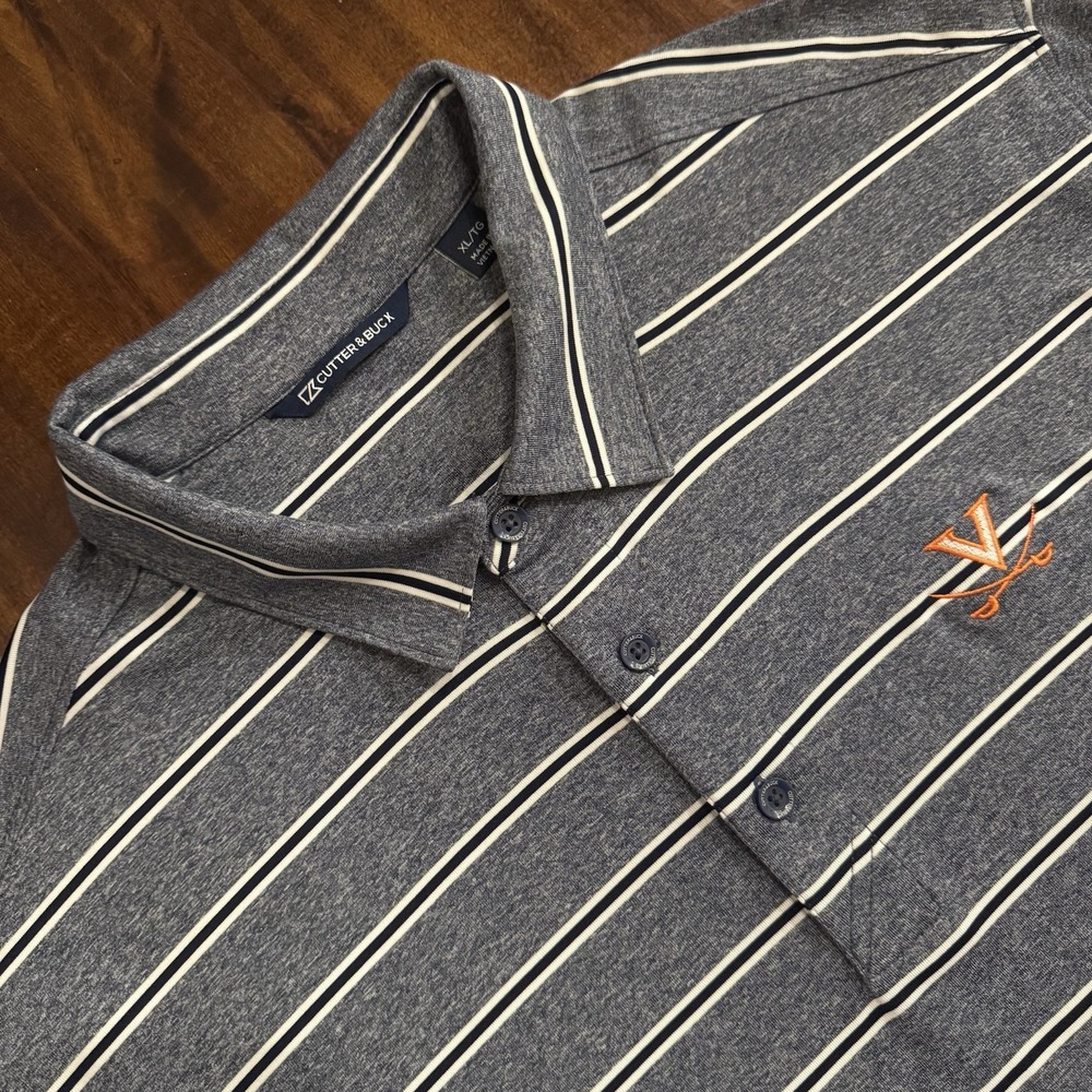 Cutter & Buck Virginia Cavaliers Forge Eco Stretch Stripe Men's XL Polo Shirt